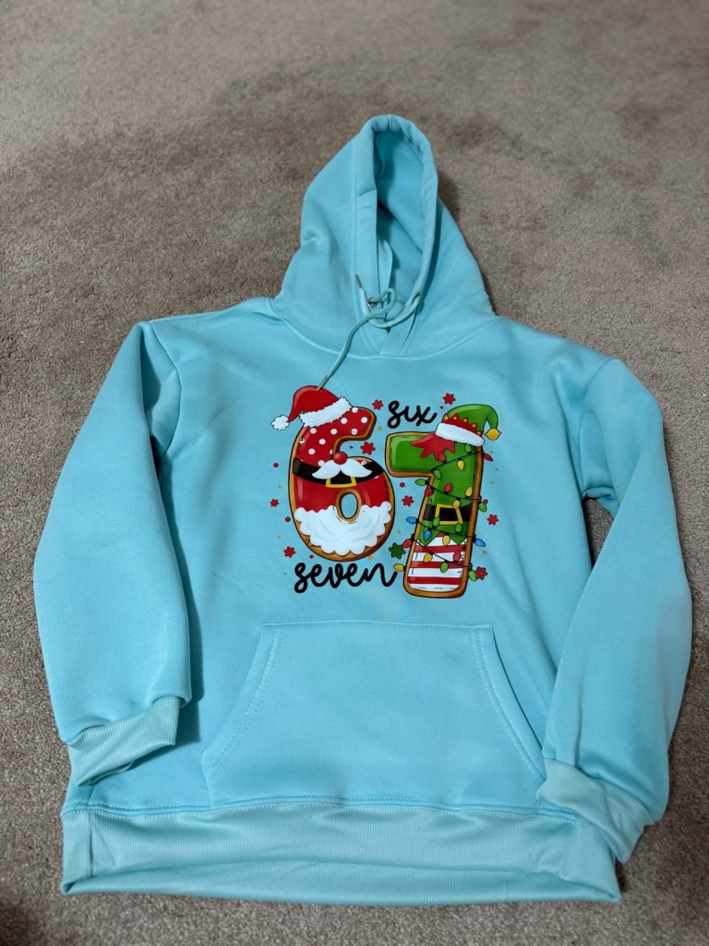 Light Blue Holiday 67Graphic Hoodie